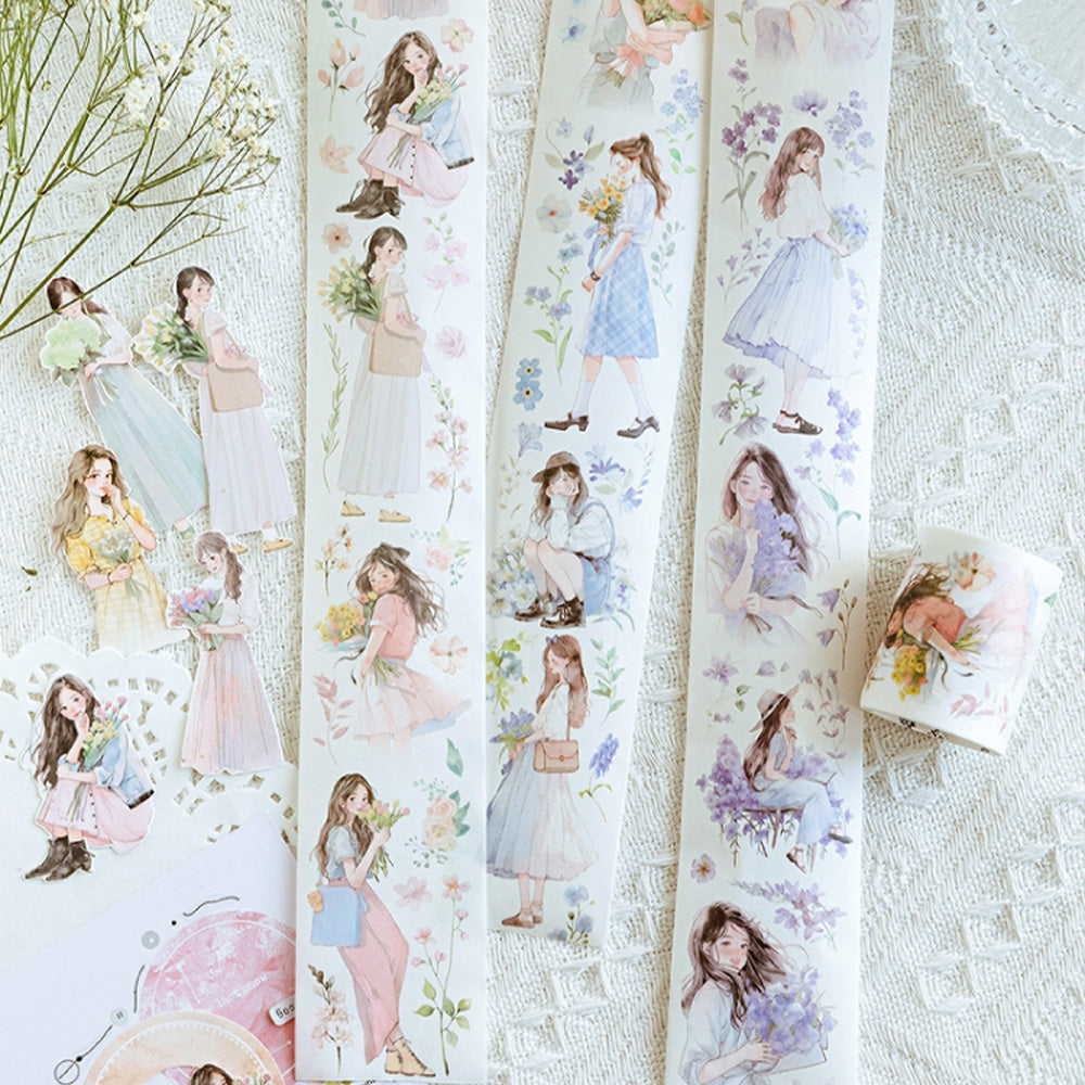 1 Roll Heart Girl Washi Paper Tape