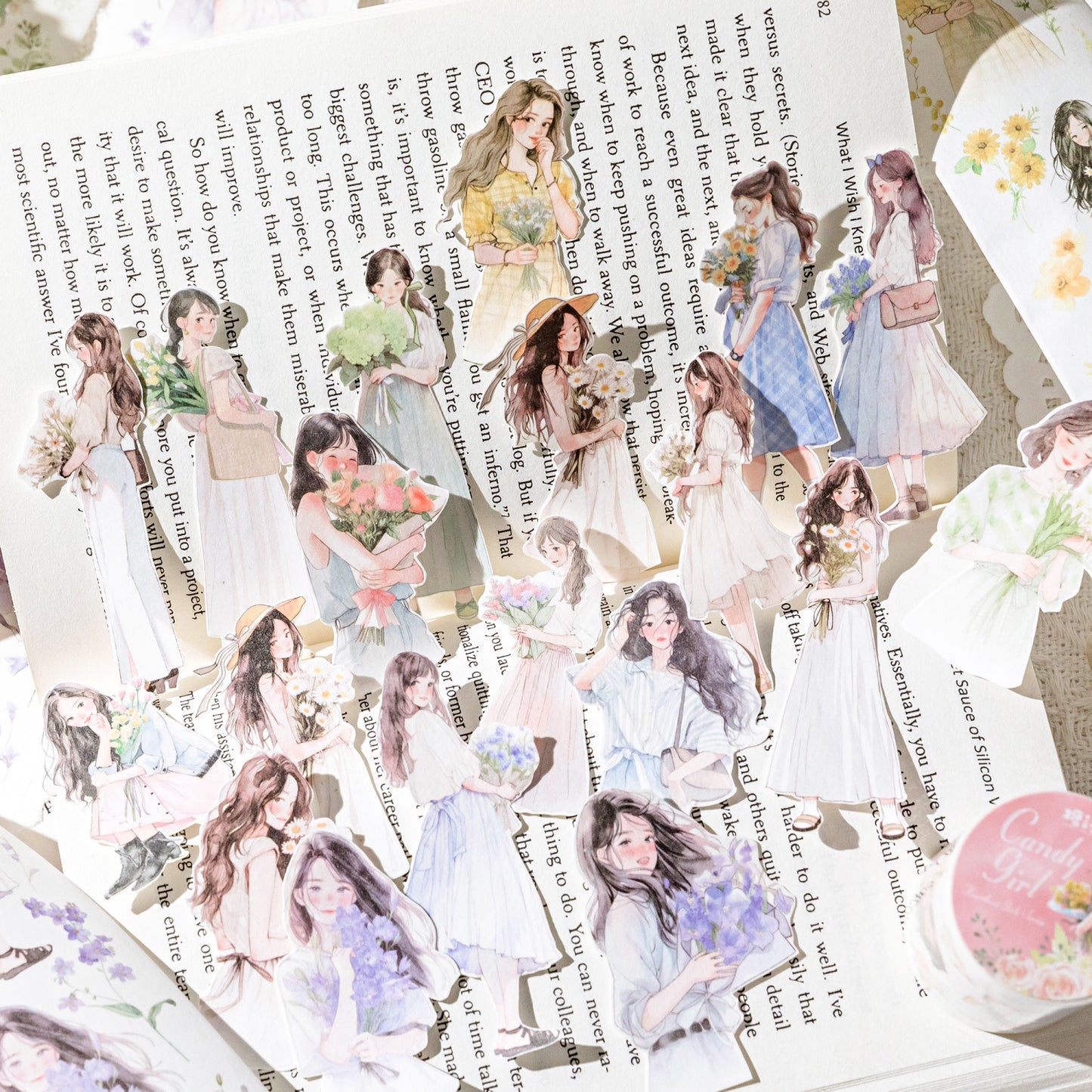 1 Roll Heart Girl Washi Paper Tape
