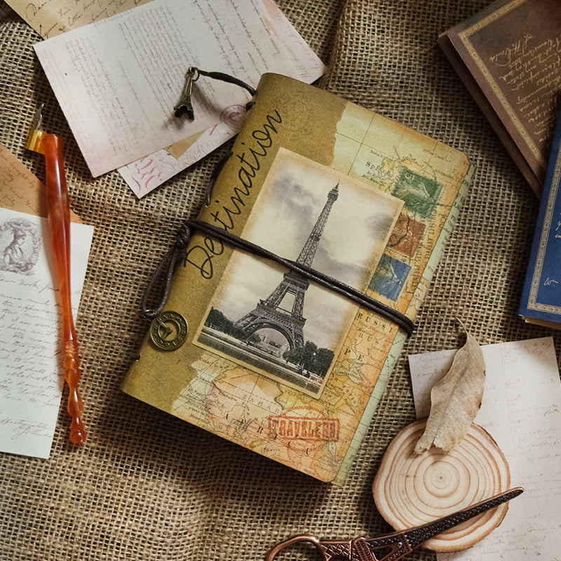 Vintage Iron Tower Kraft Paper Refillable Bullet Journal