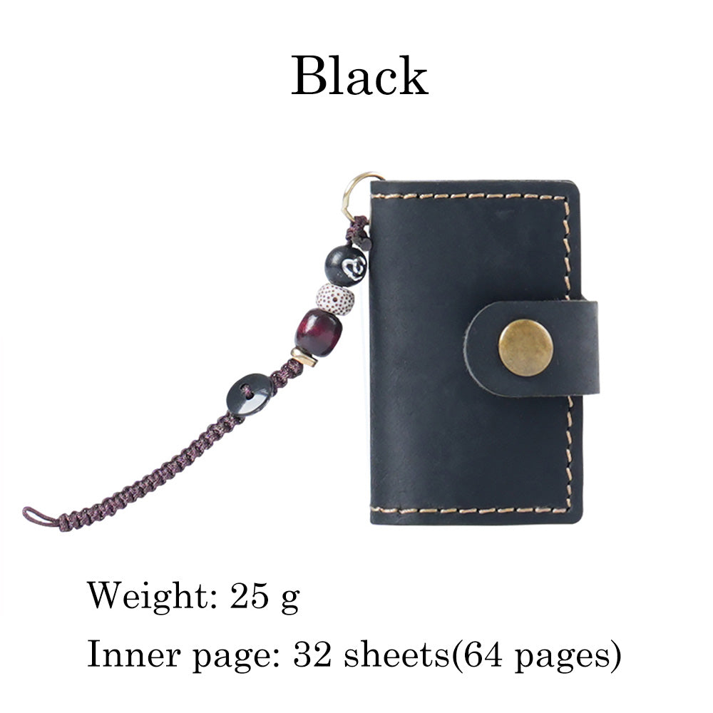 32 Sheets Mini Pocket Cowhide Bullet Journal With Chain