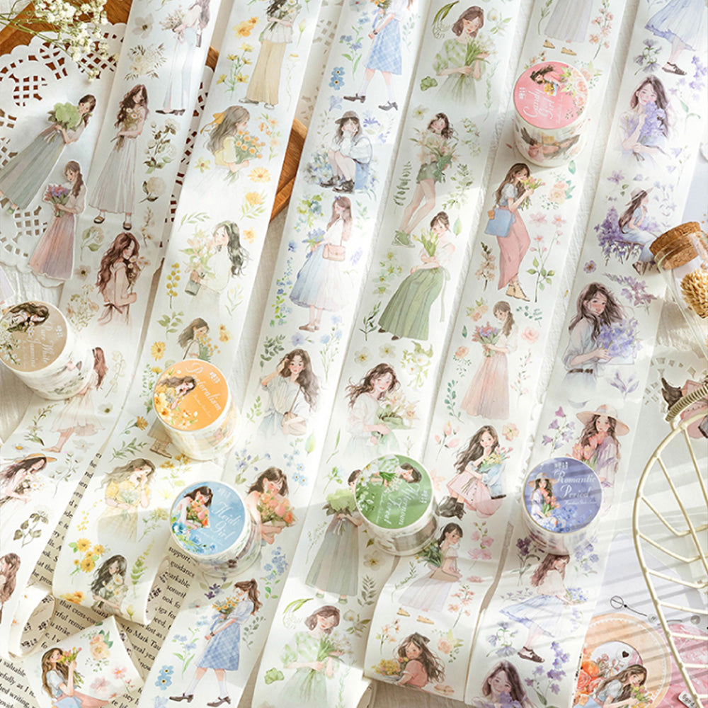 1 Roll Heart Girl Washi Paper Tape