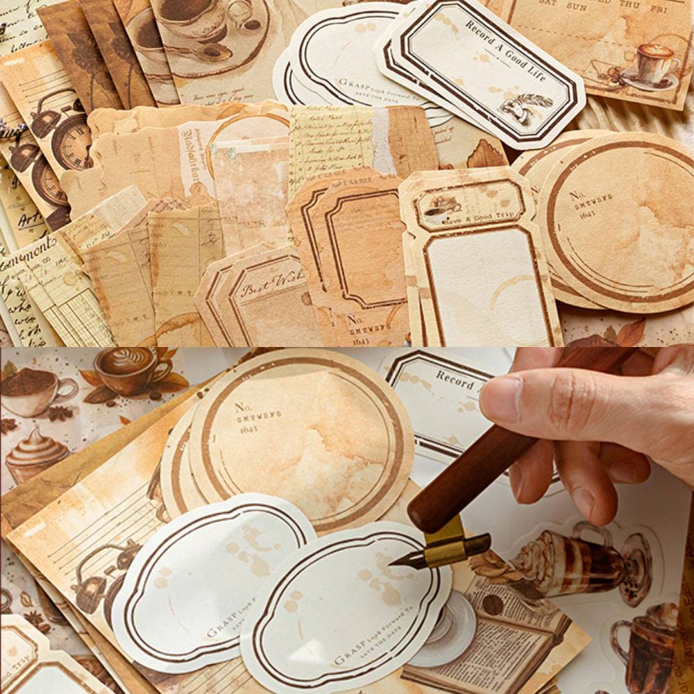 56 Pcs Journey Through The Years Sticker & Material Paper Set
