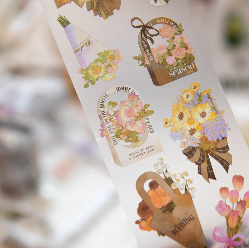 1 Roll Flower Letter Notebook Matte PET Tape