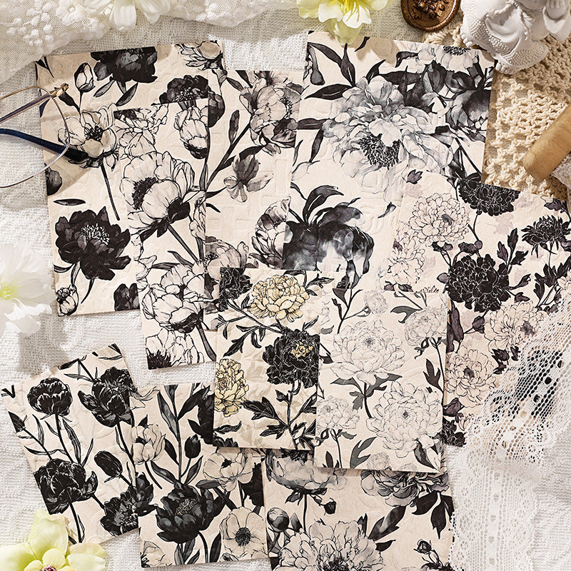 10 feuilles de papier à motifs de fleurs en fleurs