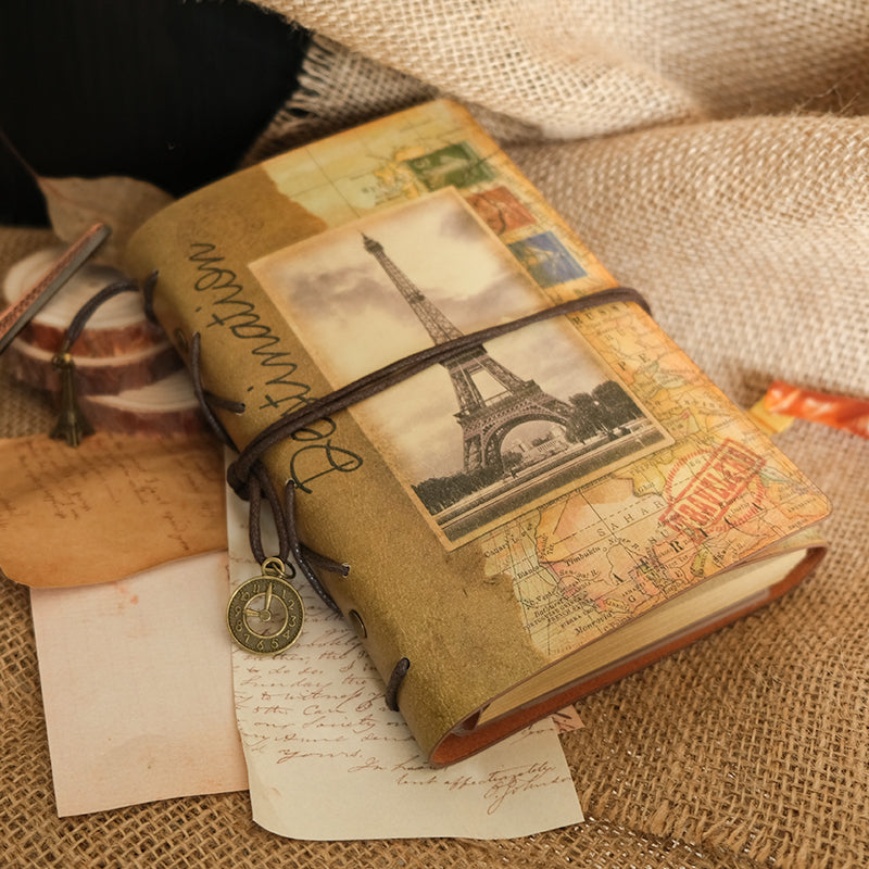 Vintage Iron Tower Kraft Paper Refillable Bullet Journal