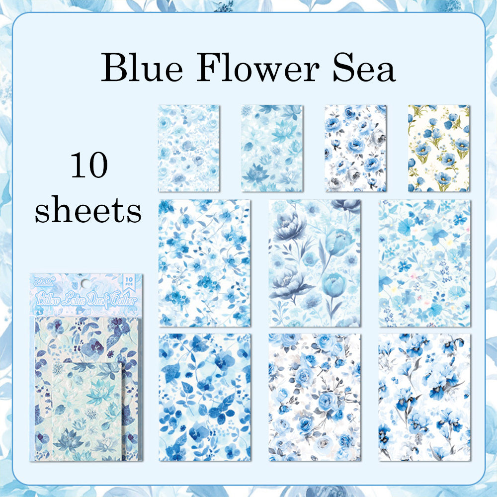 10 feuilles de papier à motifs de fleurs en fleurs