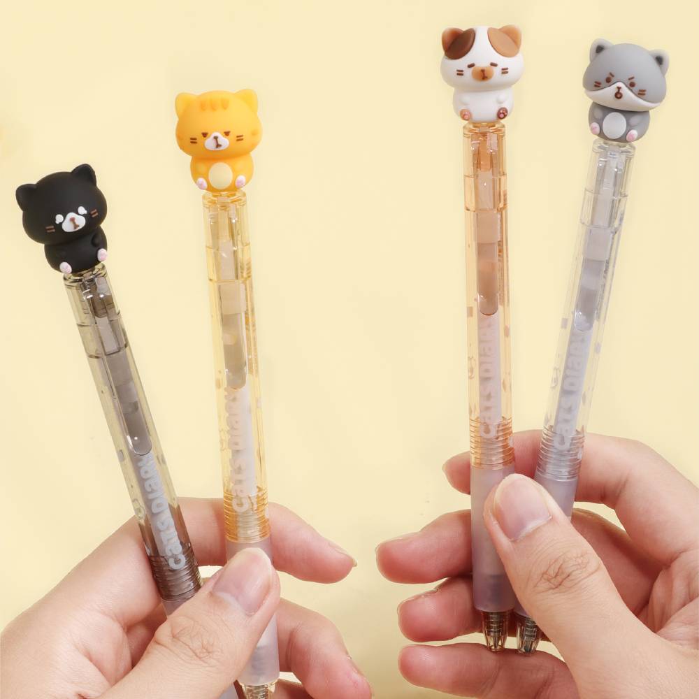 Cat Diary Erasable Gel Pen Of 4