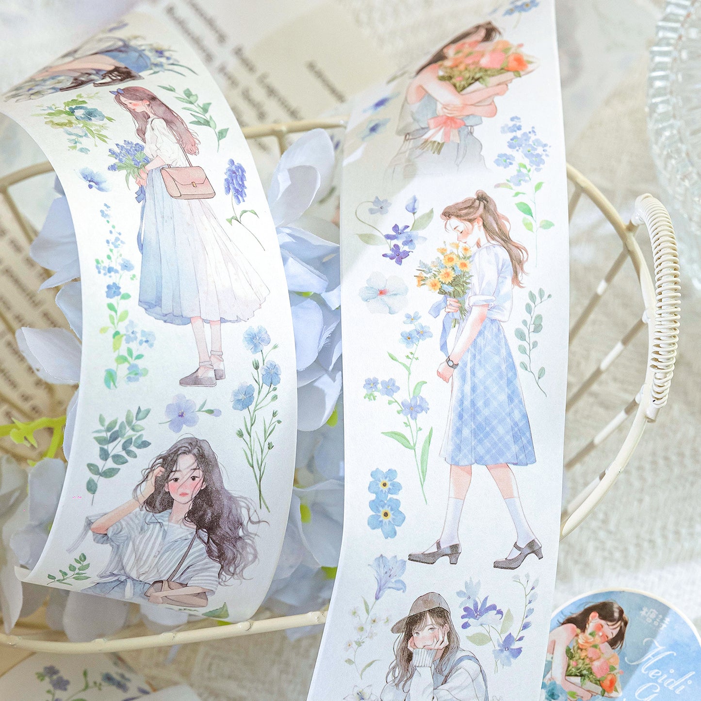 1 Roll Heart Girl Washi Paper Tape