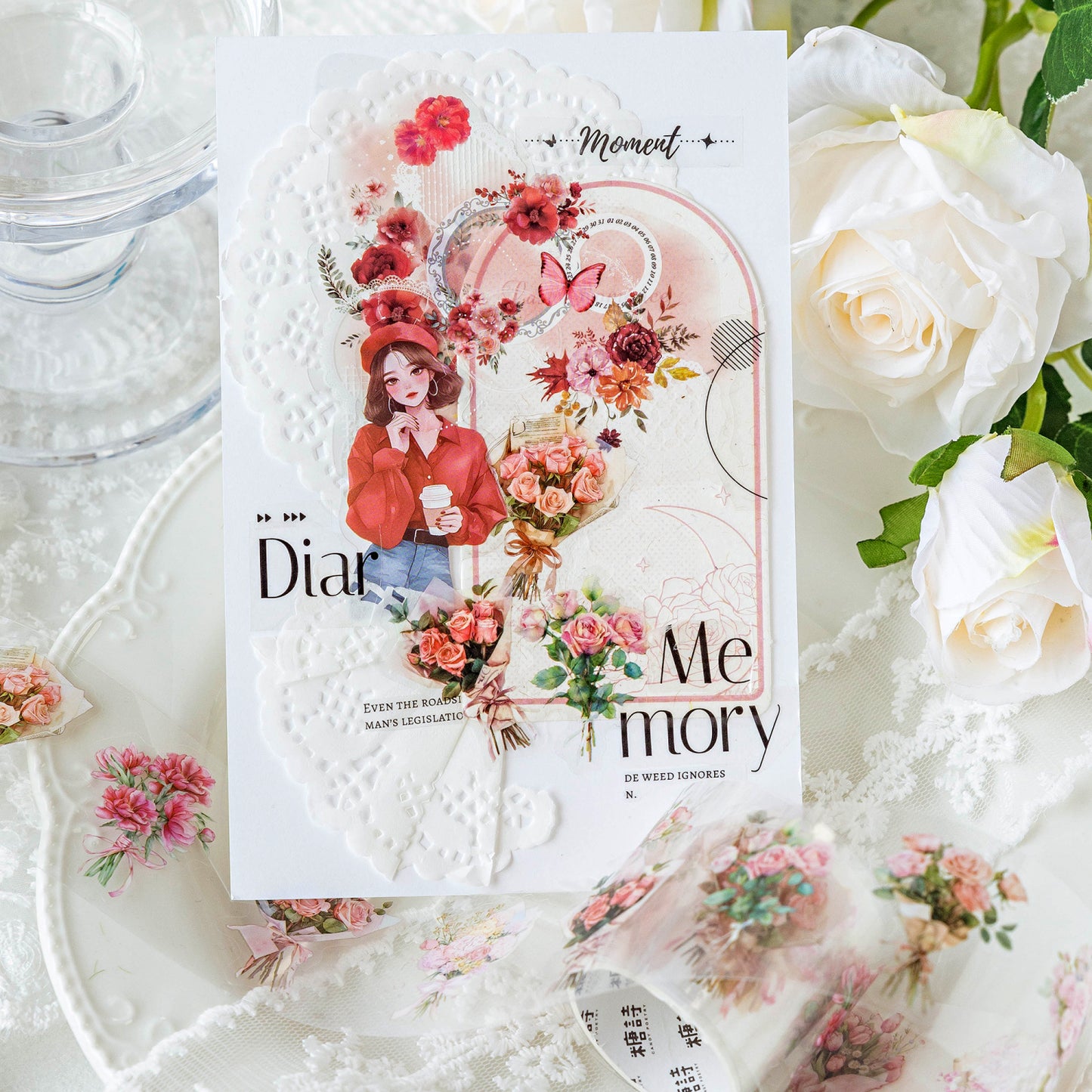 1 Roll Romantic Bouquet PET Tape