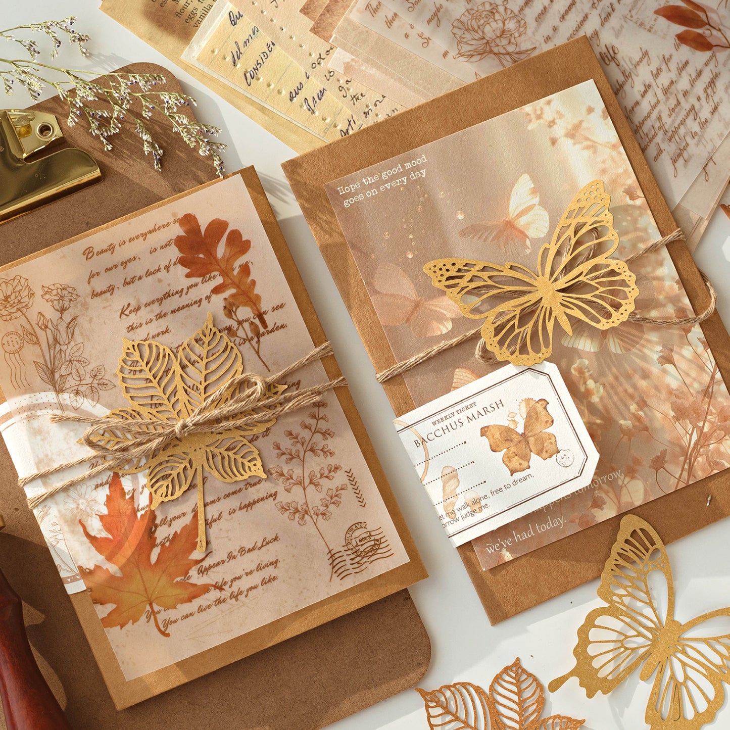 56 Pcs Journey Through The Years Sticker & Material Paper Set
