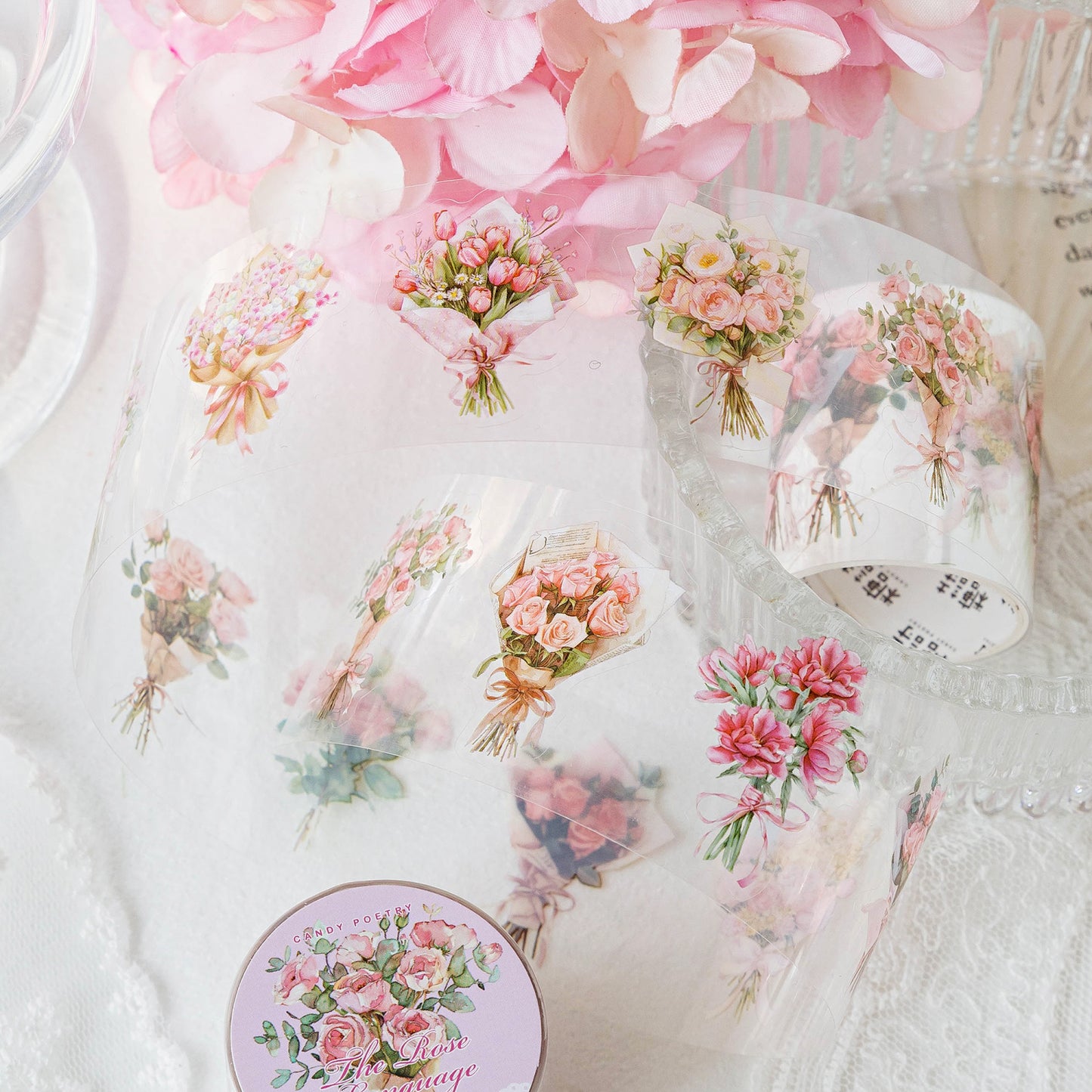 1 Roll Romantic Bouquet PET Tape