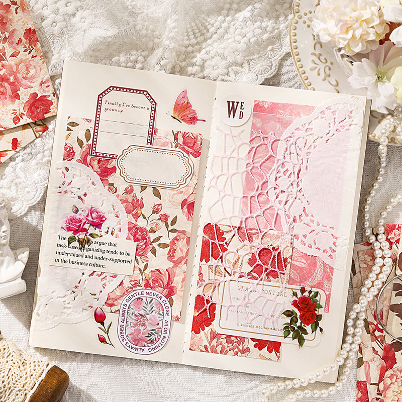 10 feuilles de papier à motifs de fleurs en fleurs