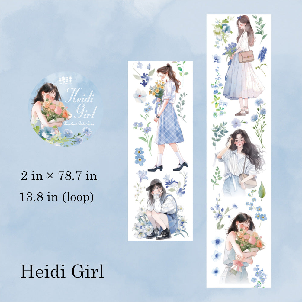 1 Roll Heart Girl Washi Paper Tape