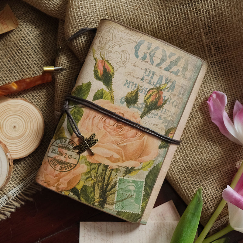 Vintage Kraft Paper Refillable Bullet Journal With Storage Pocket