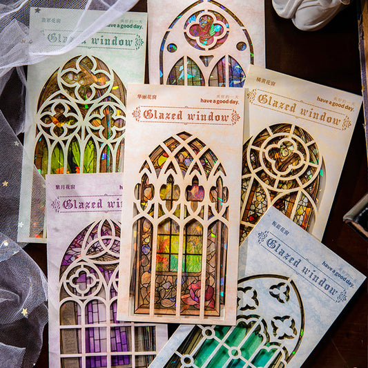 10 Pcs Glazed Window PET Sticker Set