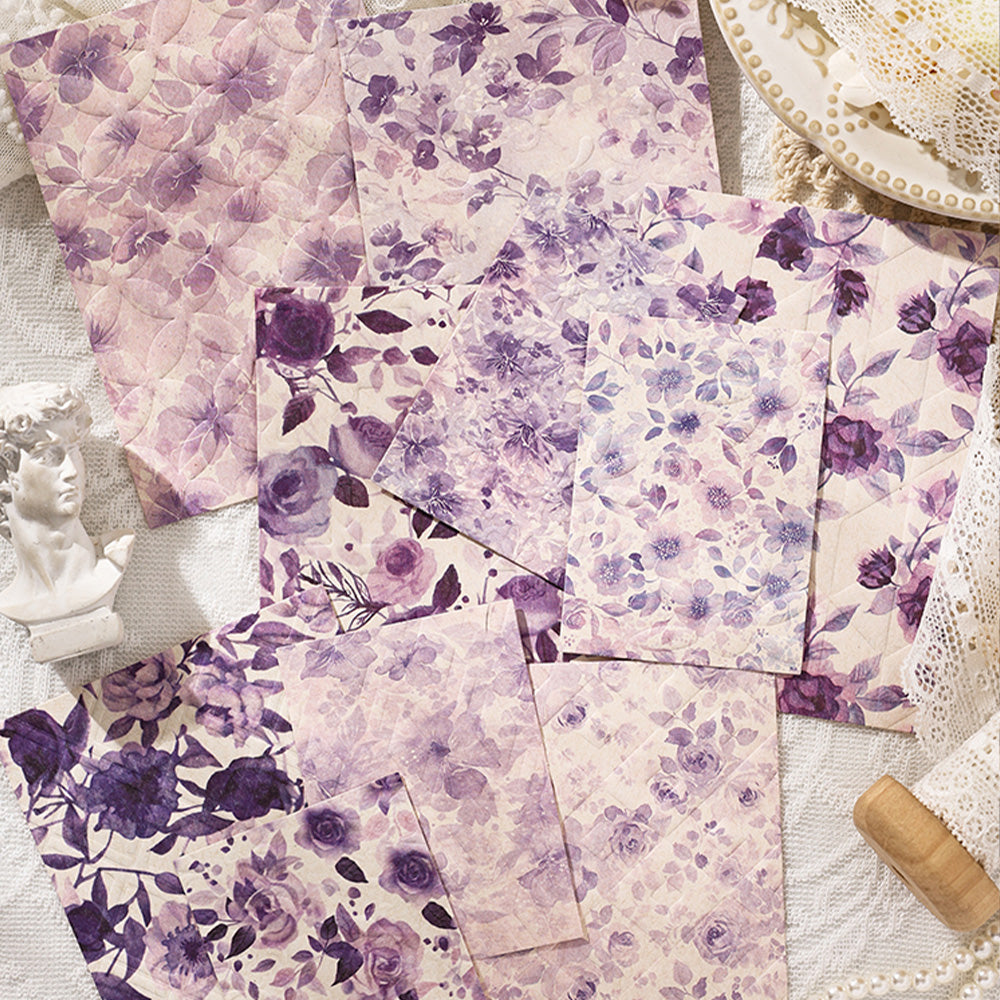 10 feuilles de papier à motifs de fleurs en fleurs