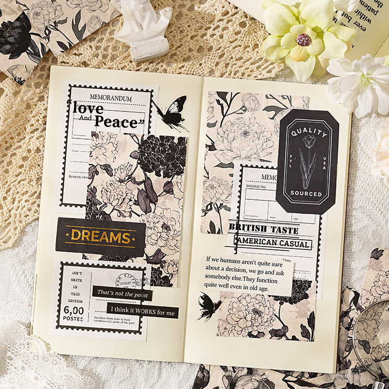 10 feuilles de papier à motifs de fleurs en fleurs