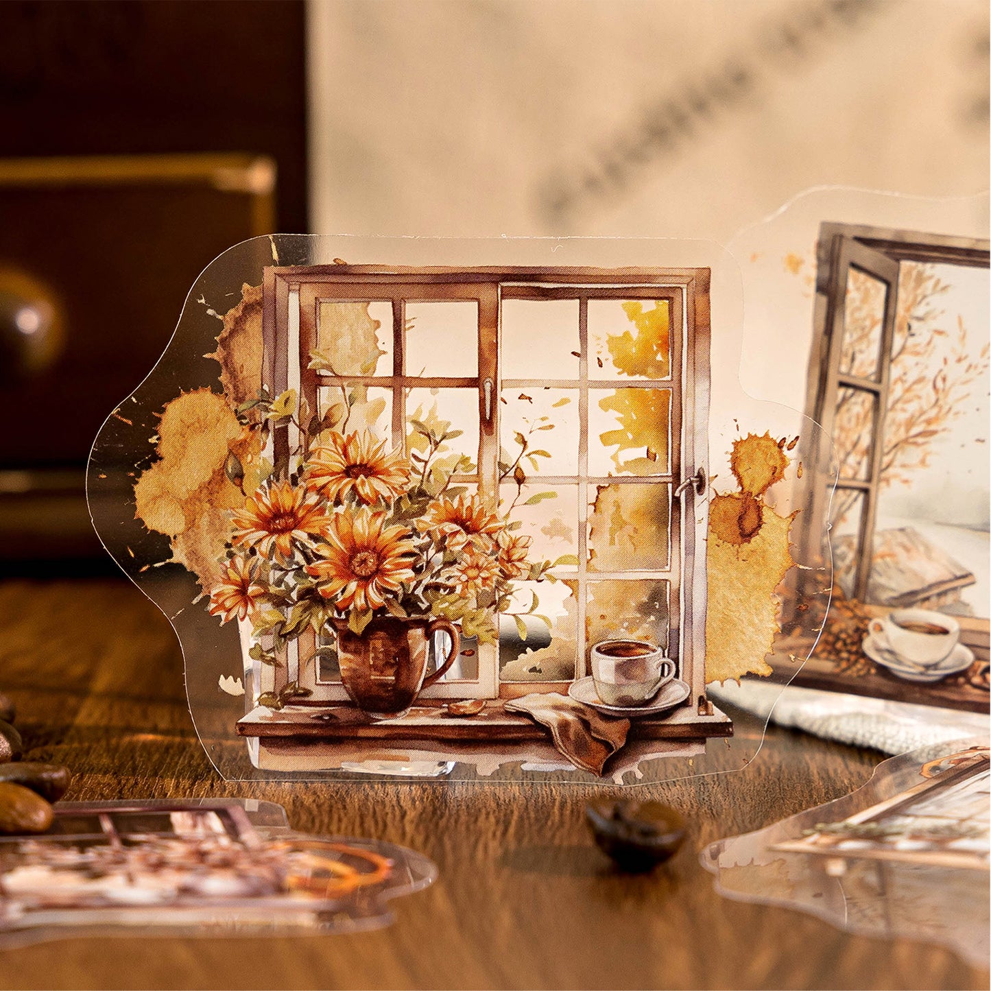 30 Pcs A Cup Of Coffee Time PET Sticker Set