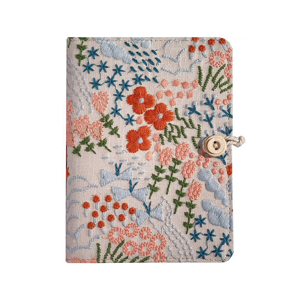 90 Sheets Embroidery Flowers Fabric Bullet Journal
