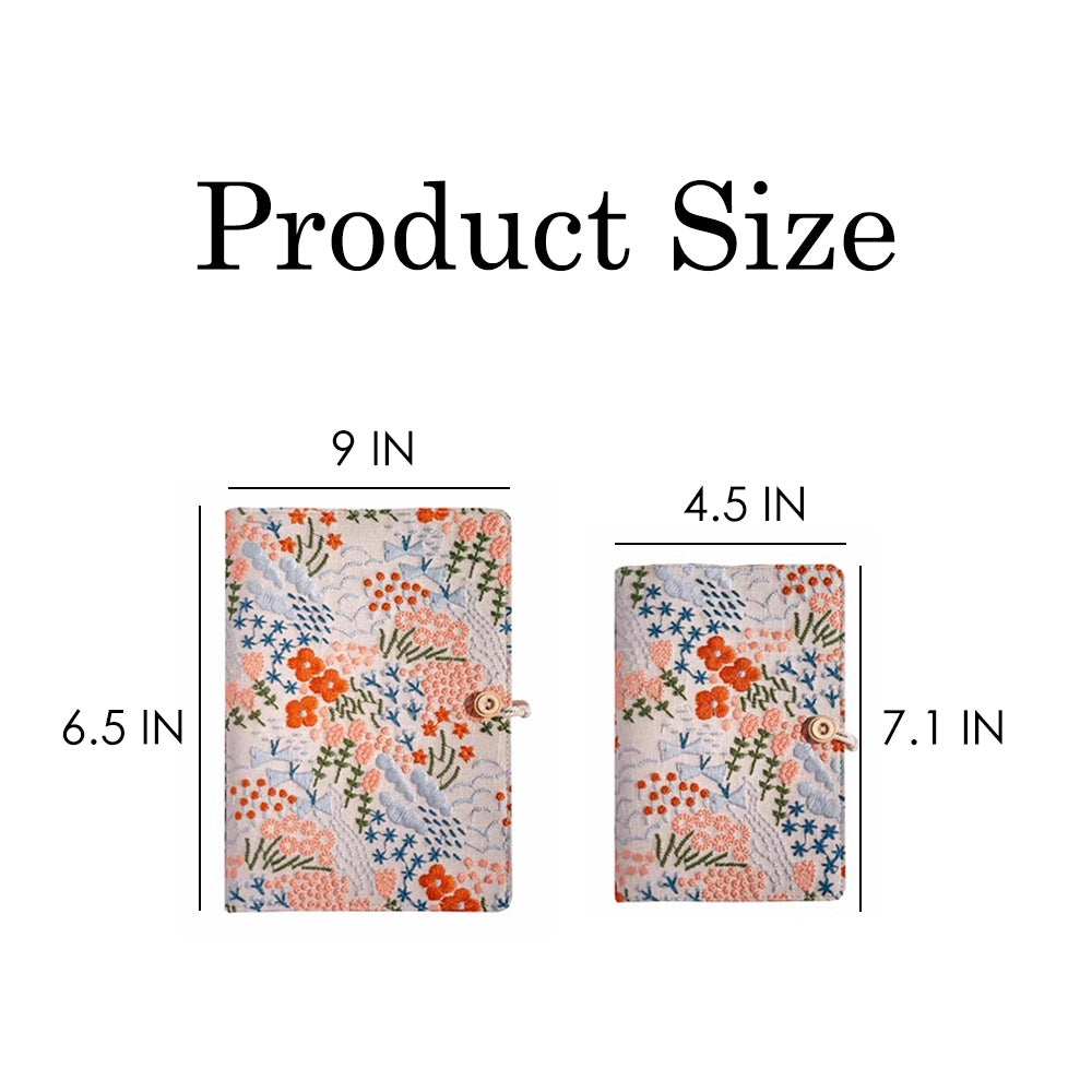 90 Sheets Embroidery Flowers Fabric Bullet Journal