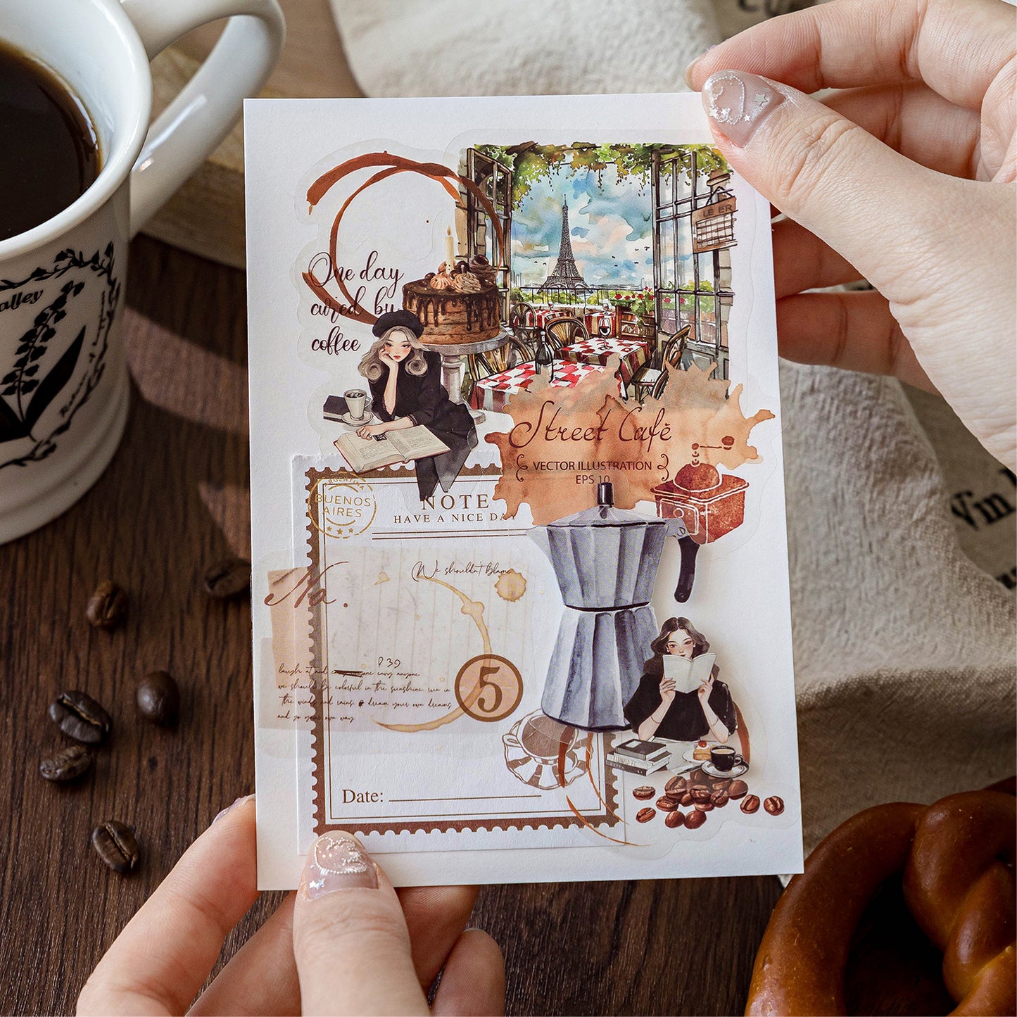 30 Pcs A Cup Of Coffee Time PET Sticker Set
