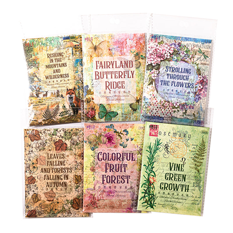 50 Pcs Natural Observation Room Paper Sticker Set