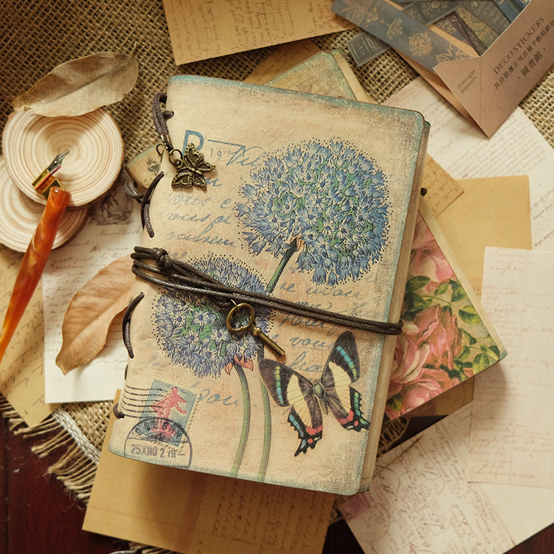 Dandelion & Butterfly Vintage Kraft Paper Refillable Bullet Journal
