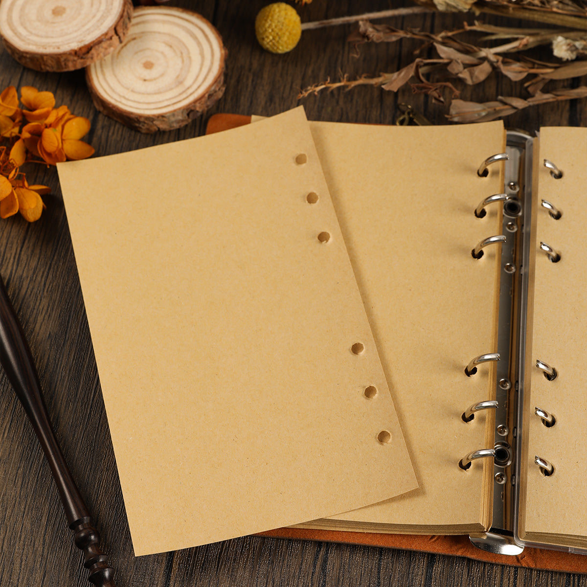 Dandelion & Butterfly Vintage Kraft Paper Refillable Bullet Journal