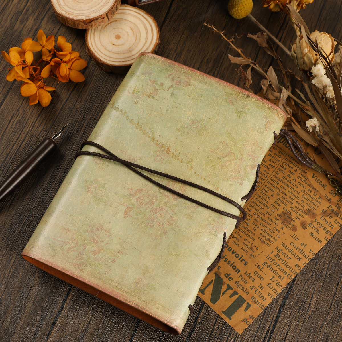 Dandelion & Butterfly Vintage Kraft Paper Refillable Bullet Journal
