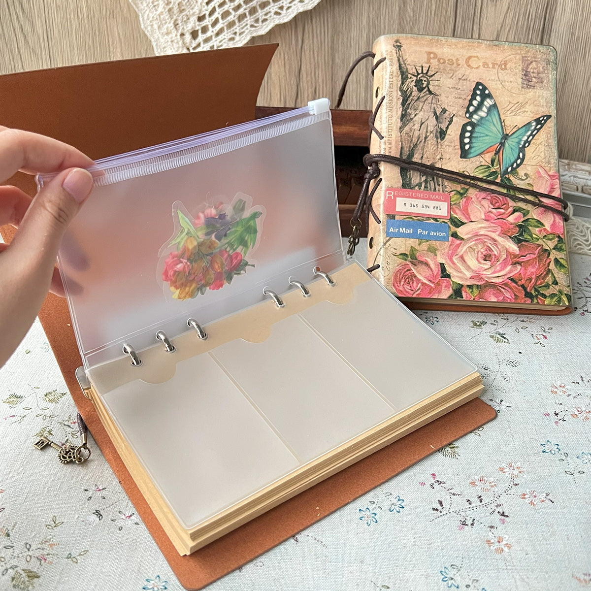 Dandelion & Butterfly Vintage Kraft Paper Refillable Bullet Journal