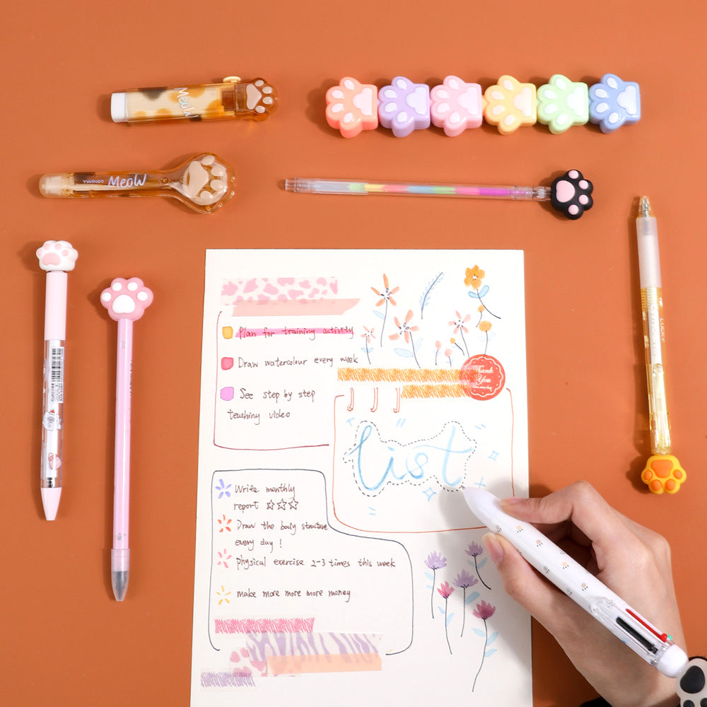 Kitty Paws Stationery Set Of 12