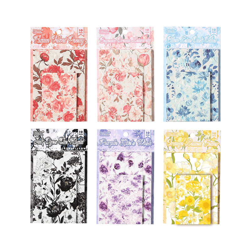 10 feuilles de papier à motifs de fleurs en fleurs