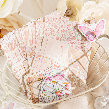 100 Pcs Flower Post Office Sticker & Material Paper Set