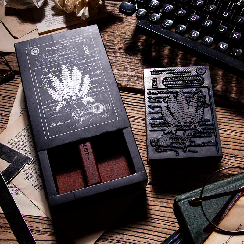 1 Pack Jungle Specimen Wooden Rubber Stamp With Handle