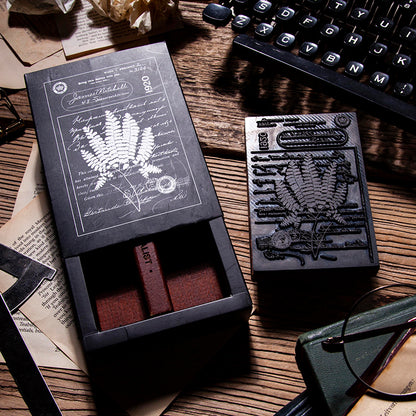 1 Pack Jungle Specimen Wooden Rubber Stamp With Handle