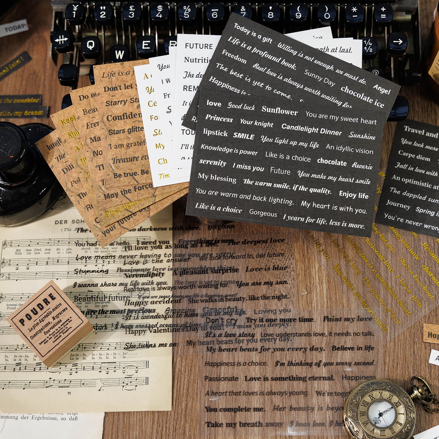 8 Sheets Weekend Monologue Text Paper Sticker Set