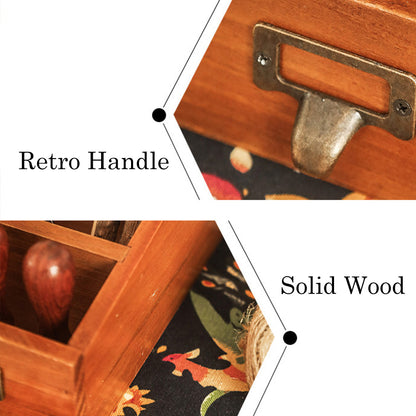 Retro 3 Compartment Wood Storage Box