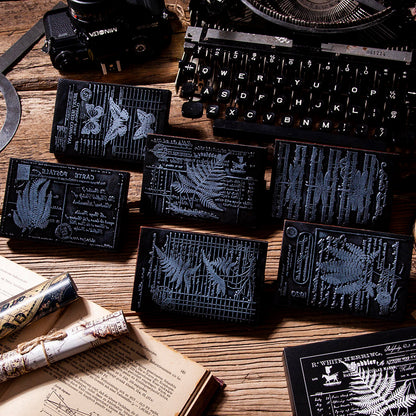 1 Pack Jungle Specimen Wooden Rubber Stamp With Handle