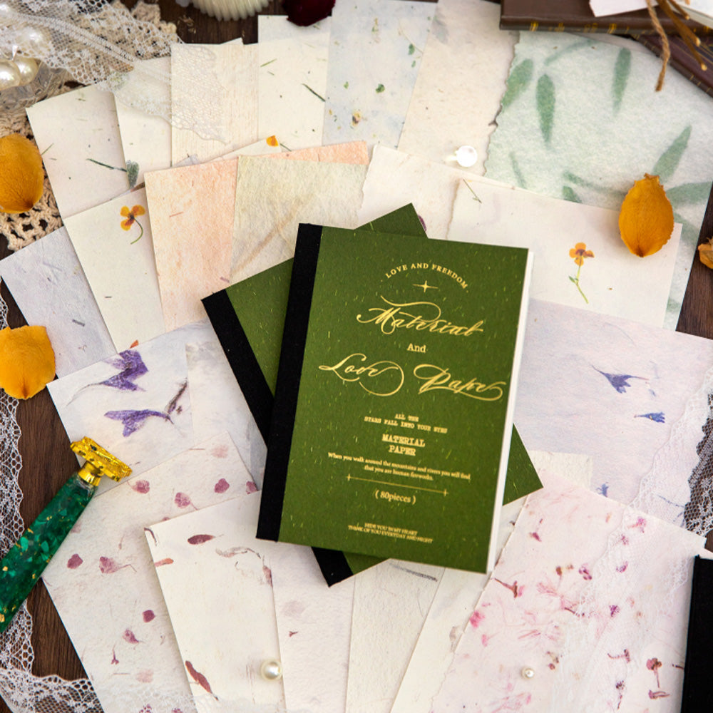 80 Sheets Flower Poetry Material Paper Book