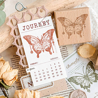 1 Pack All About Butterfly Wooden Rubber Stamp