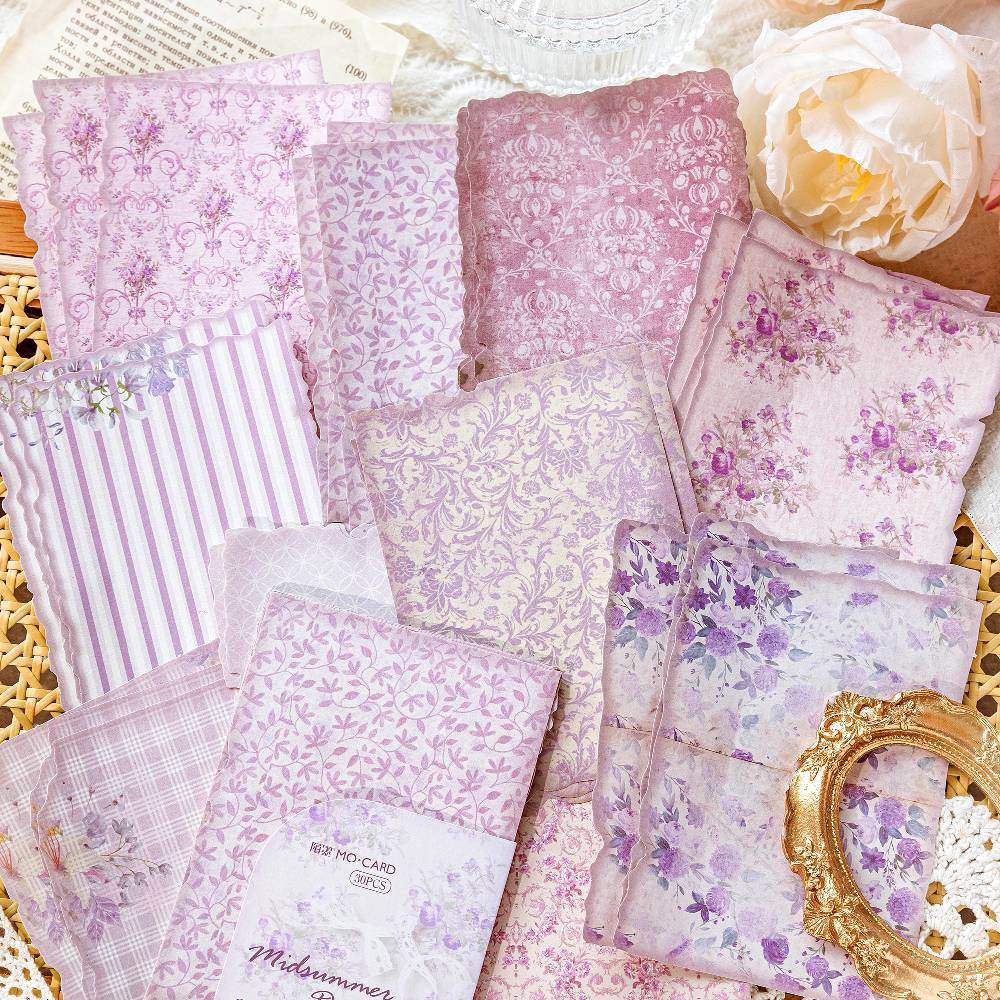 30 Sheets Gentle Flower Wind Material Paper Set