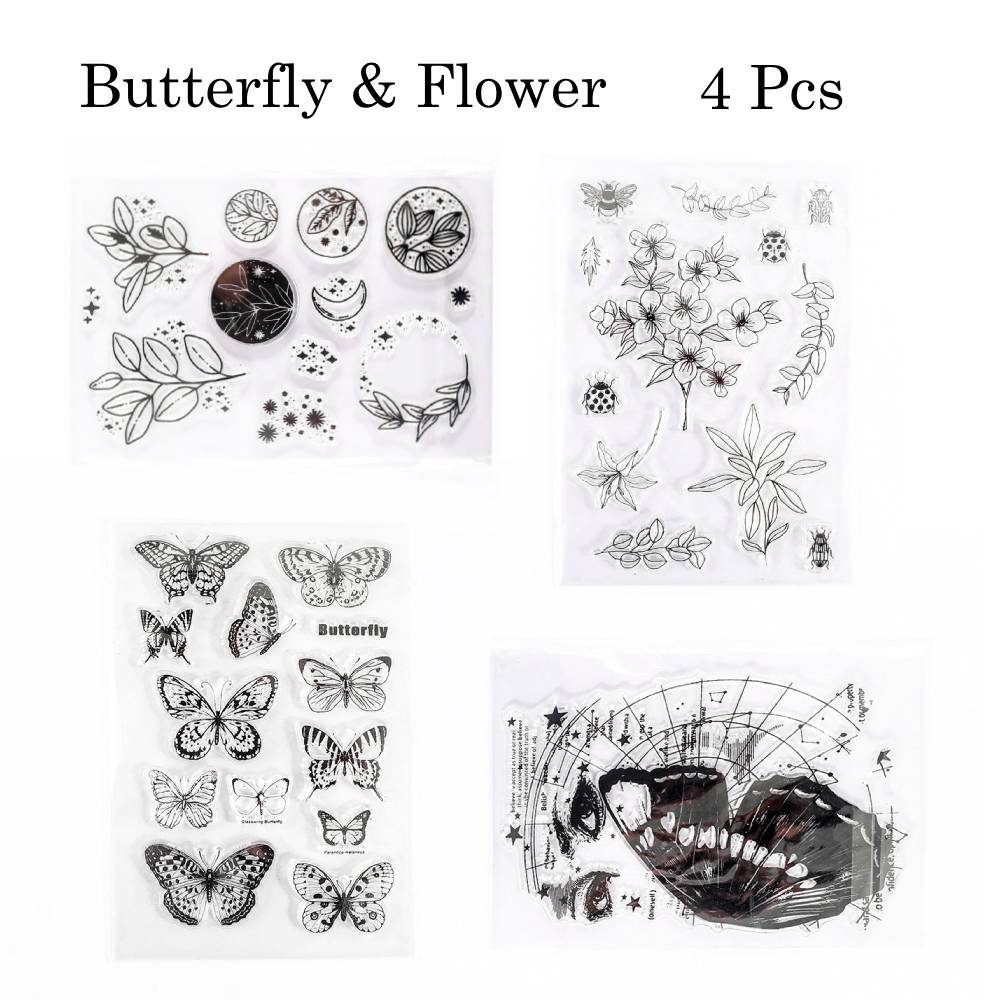 4 Pcs Great Day Clear Silicone Stamp Set