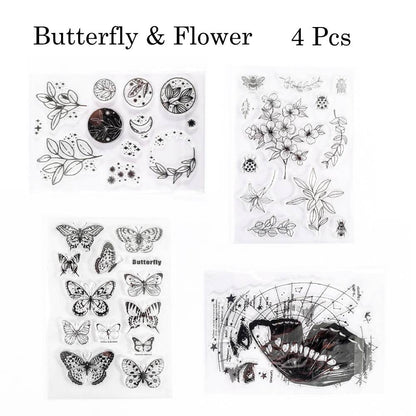 4 Pcs Great Day Clear Silicone Stamp Set