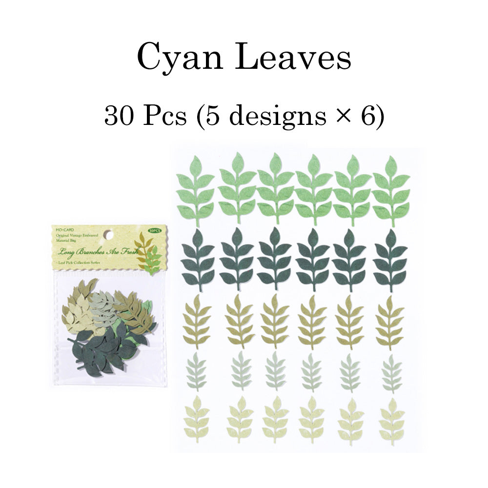 30 Pcs Leaf Collection Die Cut Shapes