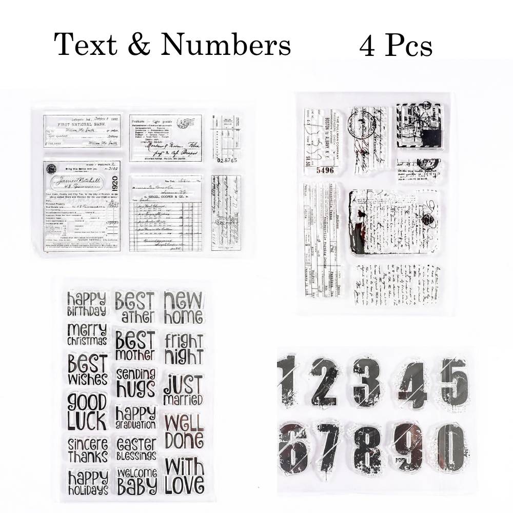 4 Pcs Great Day Clear Silicone Stamp Set