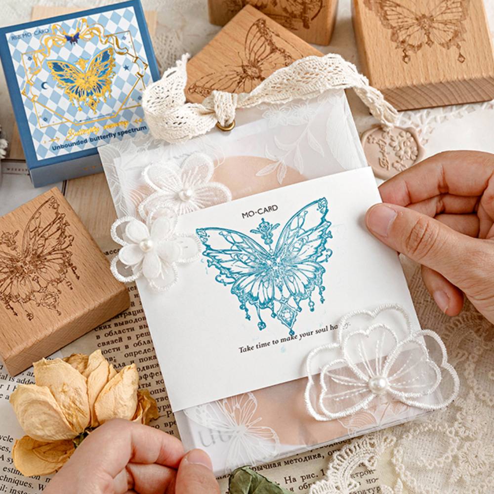 1 Pack All About Butterfly Wooden Rubber Stamp