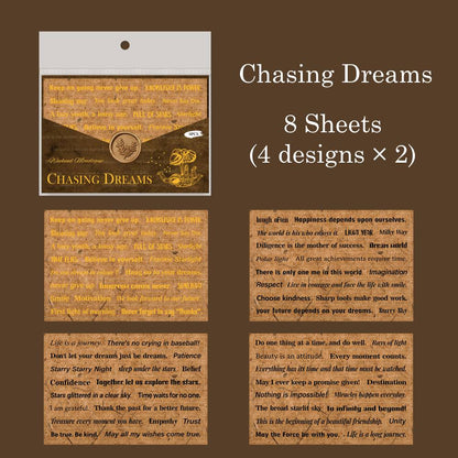 8 Sheets Weekend Monologue Text Paper Sticker Set