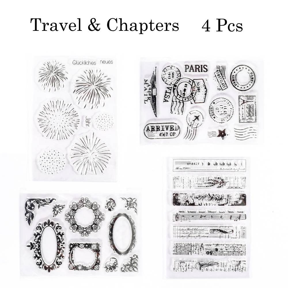 4 Pcs Great Day Clear Silicone Stamp Set