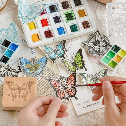 1 Pack All About Butterfly Wooden Rubber Stamp
