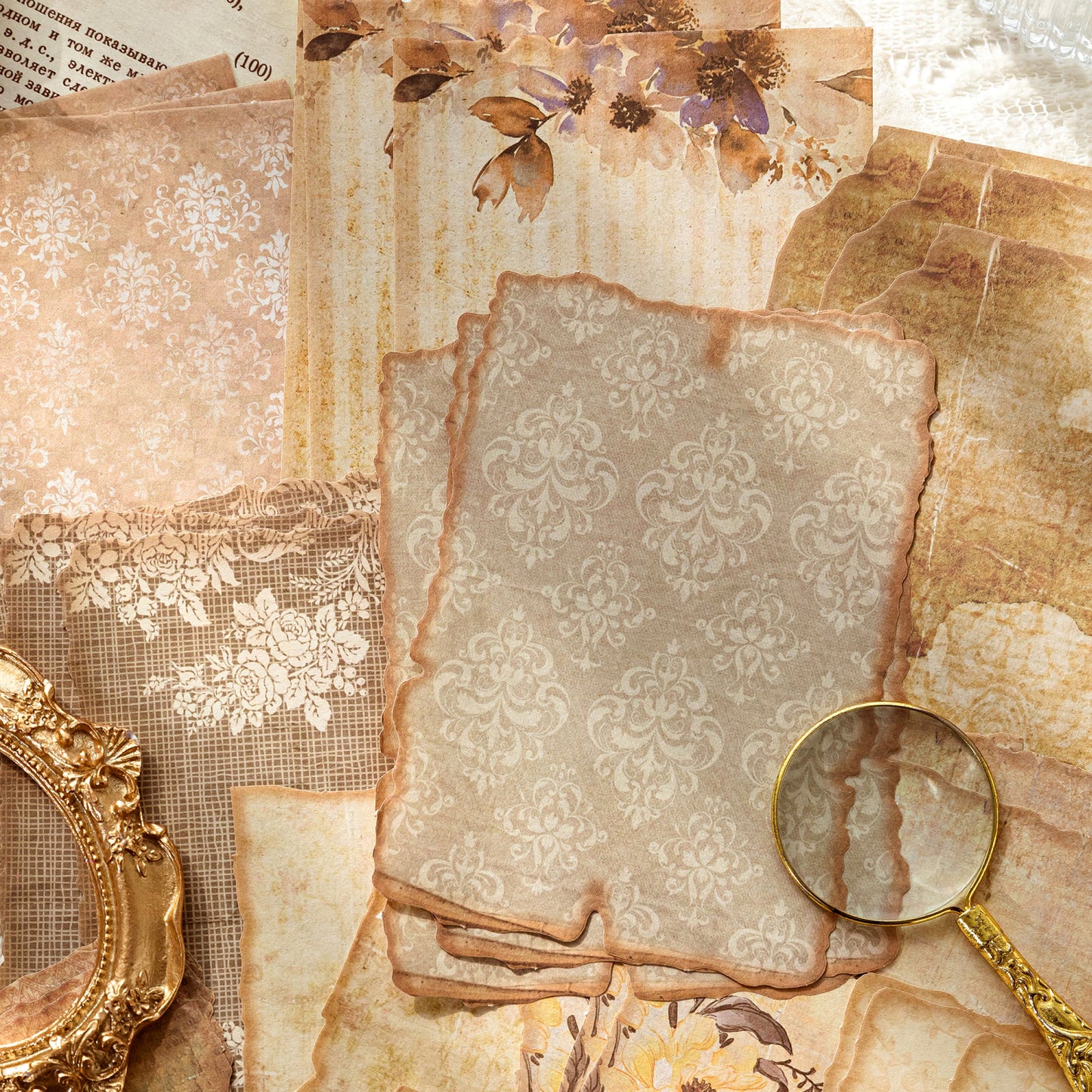 30 Sheets Gentle Flower Wind Material Paper Set